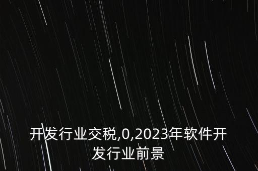 软件开发行业交税,0,2023年软件开发行业前景