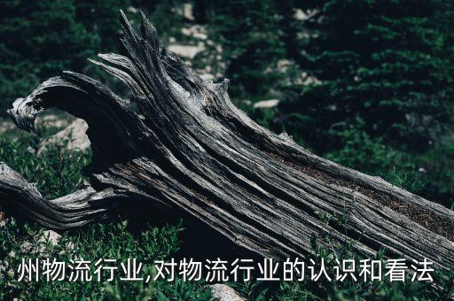 州物流行业,对物流行业的认识和看法