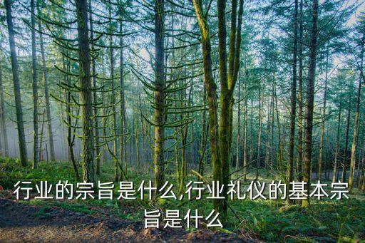 行业的宗旨是什么,行业礼仪的基本宗旨是什么