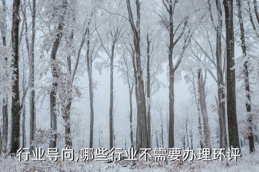 行业导向,哪些行业不需要办理环评