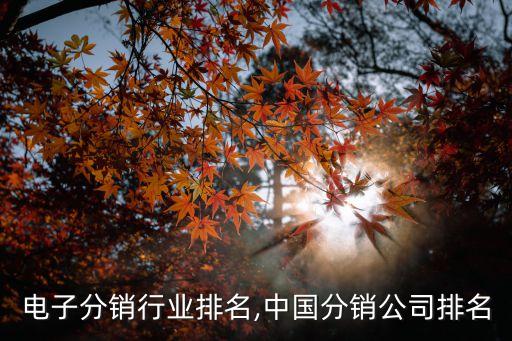 中国电子分销行业排名,中国分销公司排名