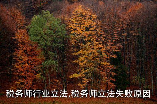 注册税务师行业立法,税务师立法失败原因
