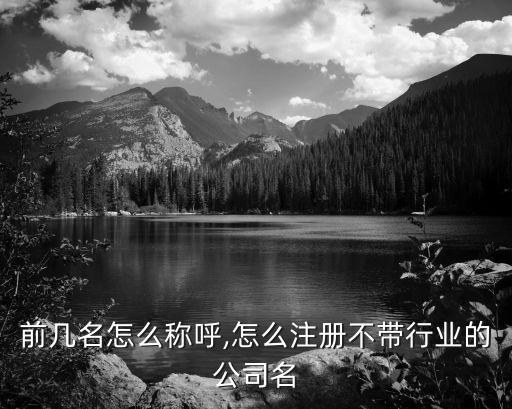 行业前几名怎么称呼,怎么注册不带行业的公司名