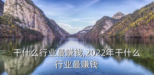 干什么行业最赚钱,2022年干什么行业最赚钱