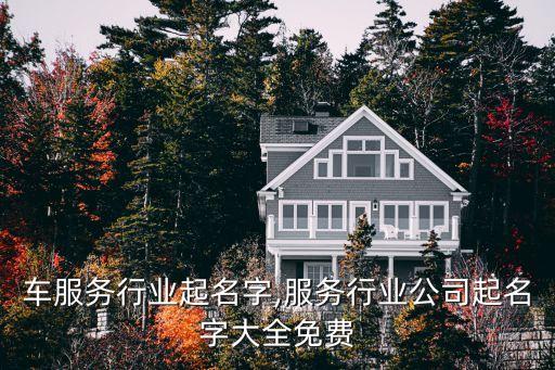 给汽车服务行业起名字,服务行业公司起名字大全免费