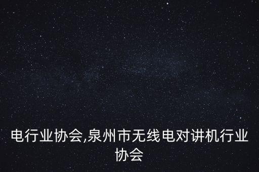 无线电行业协会,泉州市无线电对讲机行业协会