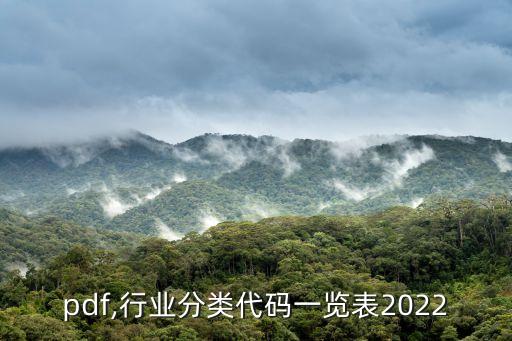pdf,行业分类代码一览表2022