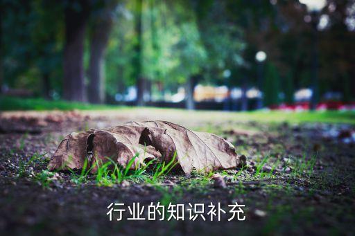 行业的知识补充