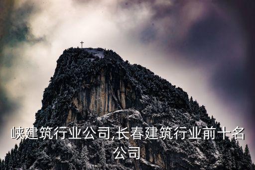 峡建筑行业公司,长春建筑行业前十名公司