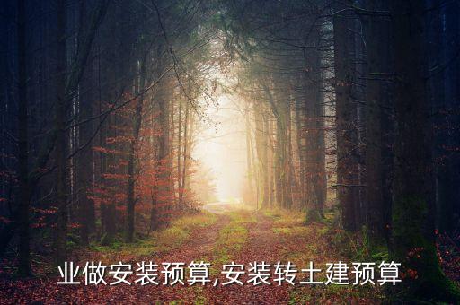 业做安装预算,安装转土建预算