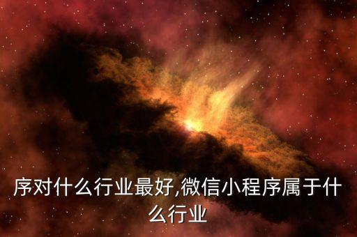 序对什么行业最好,微信小程序属于什么行业