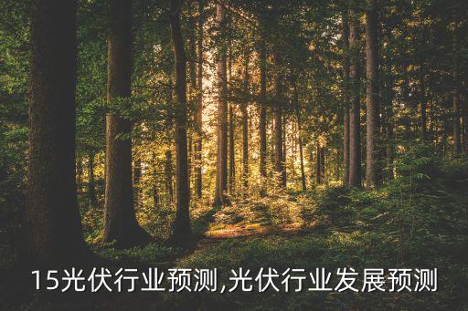 2015光伏行业预测,光伏行业发展预测