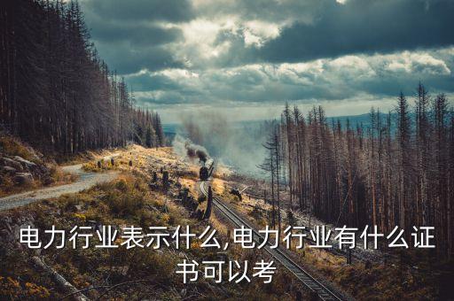 电力行业表示什么,电力行业有什么证书可以考