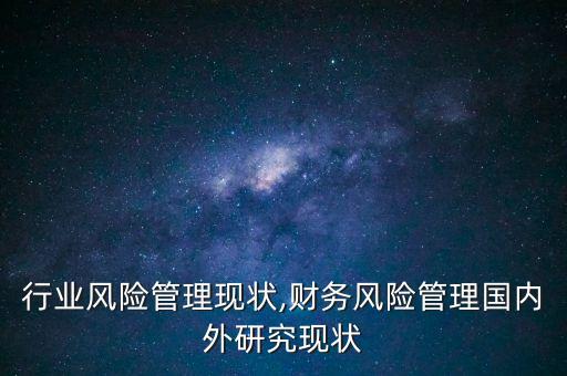 行业风险管理现状,财务风险管理国内外研究现状