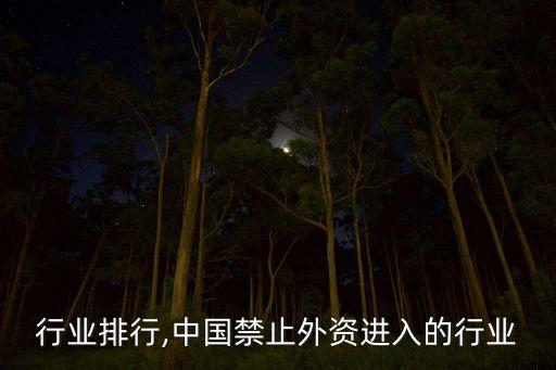 行业排行,中国禁止外资进入的行业
