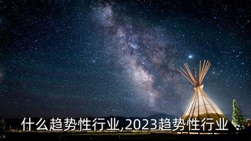 什么什么趋势性行业,2023趋势性行业