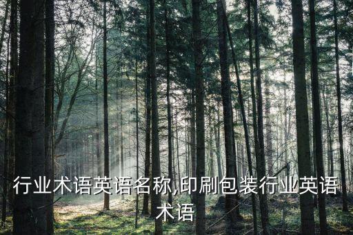 行业术语英语名称,印刷包装行业英语术语