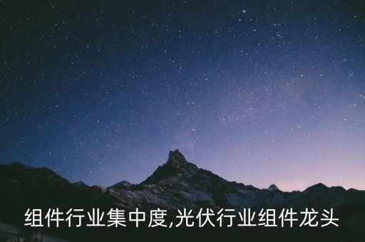 光伏组件行业集中度,光伏行业组件龙头