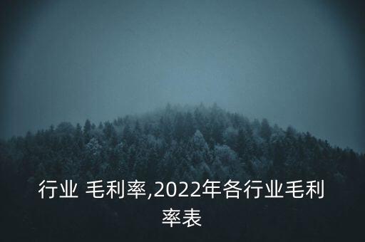 行业 毛利率,2022年各行业毛利率表