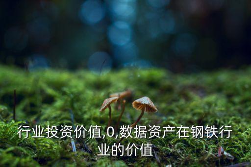 行业投资价值,0,数据资产在钢铁行业的价值