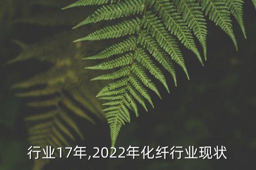 行业17年,2022年化纤行业现状