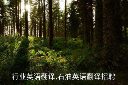 石油行业英语翻译,石油英语翻译招聘