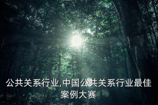 公共关系行业,中国公共关系行业最佳案例大赛