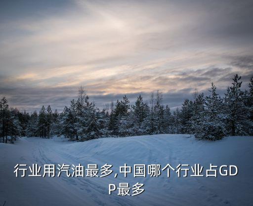 行业用汽油最多,中国哪个行业占GDP最多