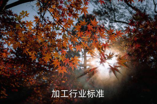 加工行业标准