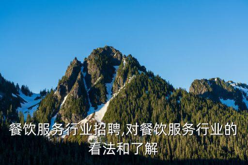 餐饮服务行业招聘,对餐饮服务行业的看法和了解