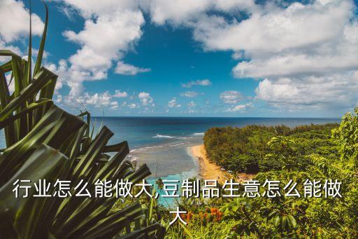 物流行业怎么能做大,豆制品生意怎么能做大