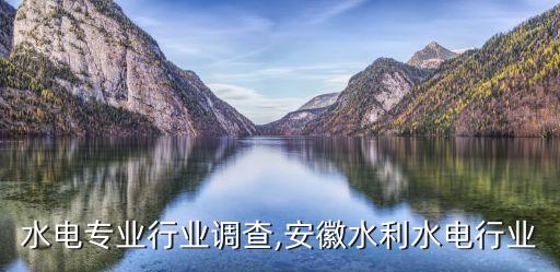 水利水电专业行业调查,安徽水利水电行业