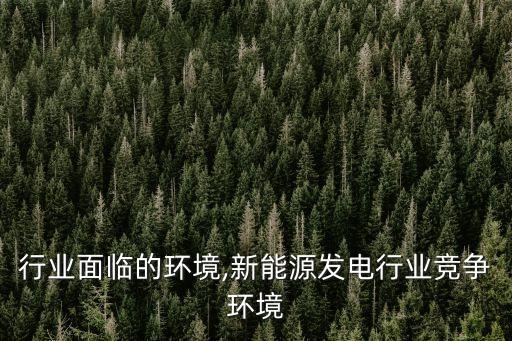 行业面临的环境,新能源发电行业竞争环境