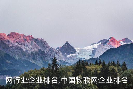 网行业企业排名,中国物联网企业排名