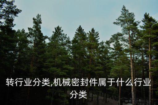 转行业分类,机械密封件属于什么行业分类