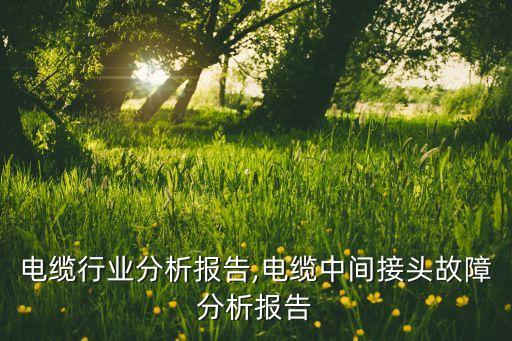电缆行业分析报告,电缆中间接头故障分析报告