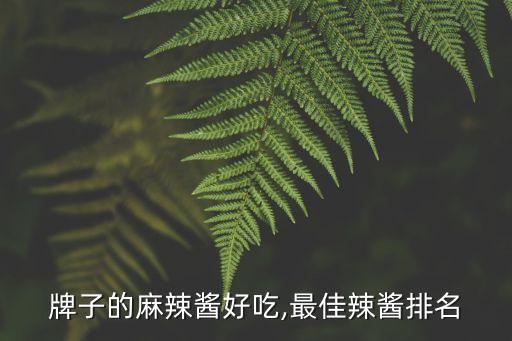 牌子的麻辣酱好吃,最佳辣酱排名