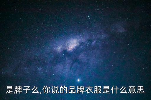 衣品是牌子么,你说的品牌衣服是什么意思?