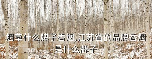 烟草什么牌子香烟,江苏省的品牌香烟是什么牌子