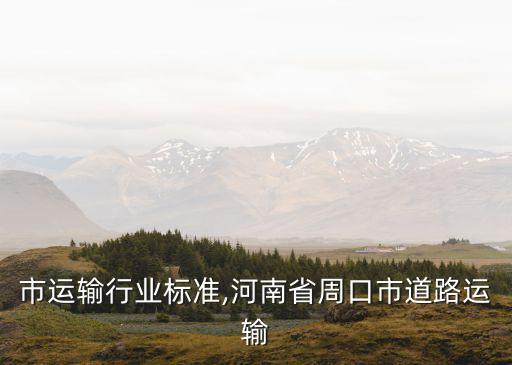 市运输行业标准,河南省周口市道路运输
