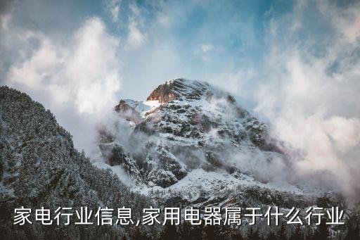 成都家电行业信息,家用电器属于什么行业?