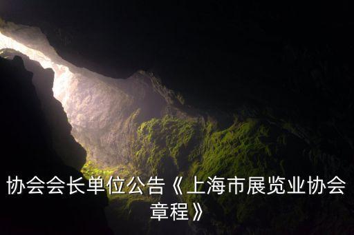 行业协会会长单位公告《上海市展览业协会章程》