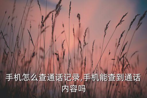 电信手机怎么查通话记录,手机能查到通话内容吗?