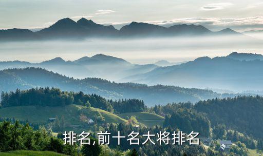 大将排名,前十名大将排名