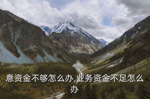 意资金不够怎么办,业务资金不足怎么办