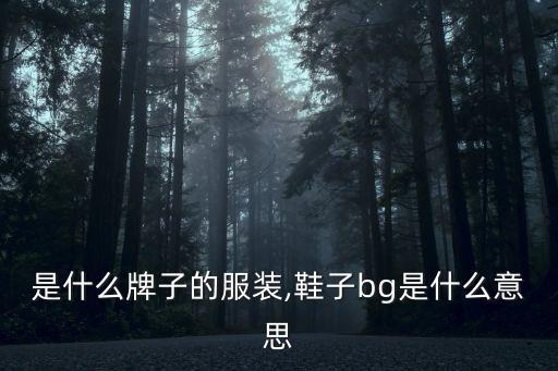 是什么牌子的服装,鞋子bg是什么意思
