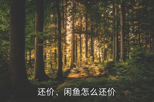 还价、闲鱼怎么还价