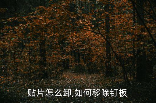 贴片怎么卸,如何移除钉板