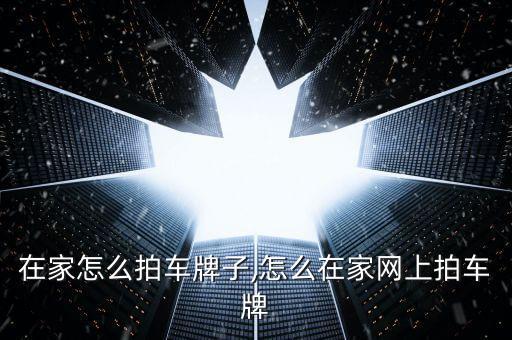 自己在家怎么拍车牌子,怎么在家网上拍车牌?