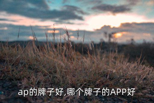 哪个ap的牌子好,哪个牌子的APP好?
